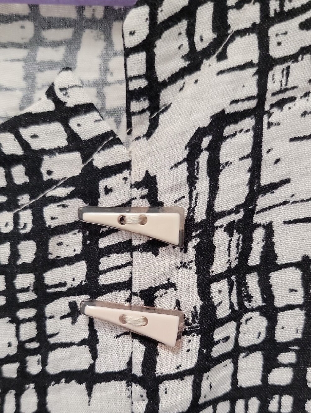 Habitat Black and Cream Grid-Pattern Tunic Top - Picture 3 of 7